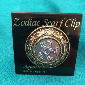 Aquarius Zodiac Scarf Clip